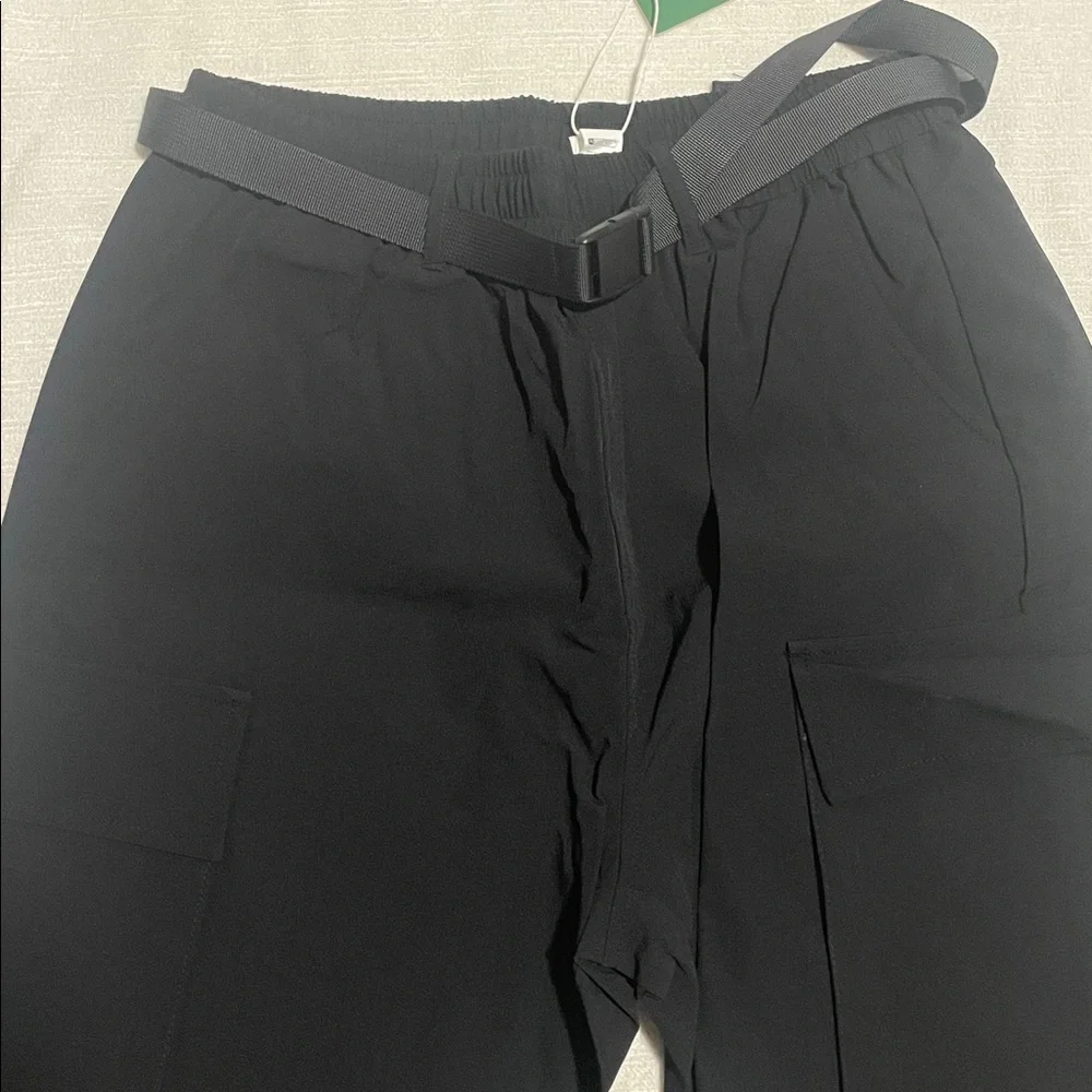 Halara Black Cargo Jogger Pants with Belt - Picture 2 of 6